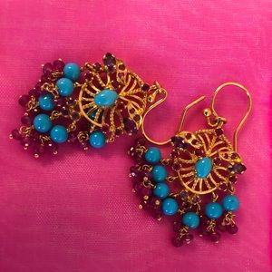 Chandier earrings ,REAL stones. FRAGMENTS in NYC